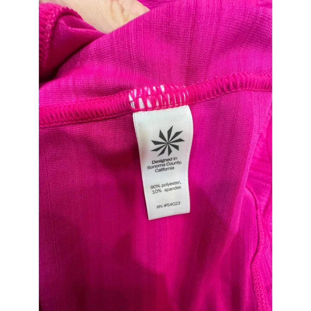 Athleta Pacifica UPF 50 Pink 1/2 Zip Long Sleeve Pullover Workout Swim Top Sz S - Picture 8 of 9